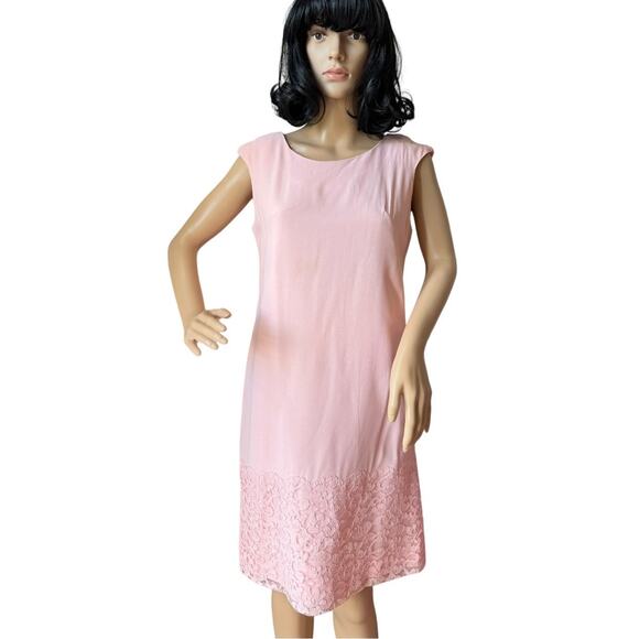 50-60's Vintage Pink dress with matching Lace coat Ladies dress size medium - Picture 4 of 17
